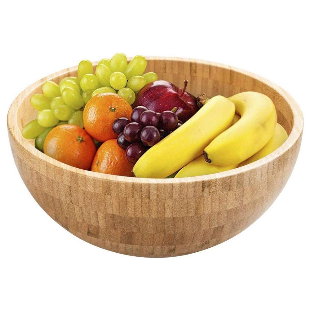 verdura 2 ripiani/3 ripiani Set di ciotole ovali per frutta in ceramica con telaio in legno di bambù naturale snack dessert frutta Chytaii perfetto per cucina 