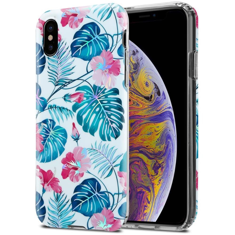Custodia Compatibile Con Apple Iphone Xs Max Con Foglie Di Tartaruga - Coperchio Protettivo In Silicone Tpu Con Motivo Floreale - Foto 1