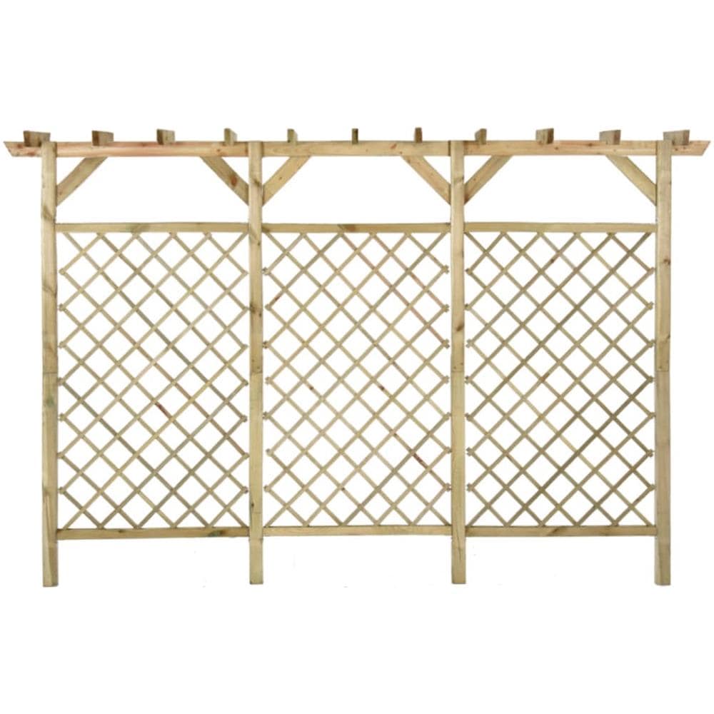 Recinzione a Traliccio con Pergolato 300x50x200cm Legno di Pino - Foto 2