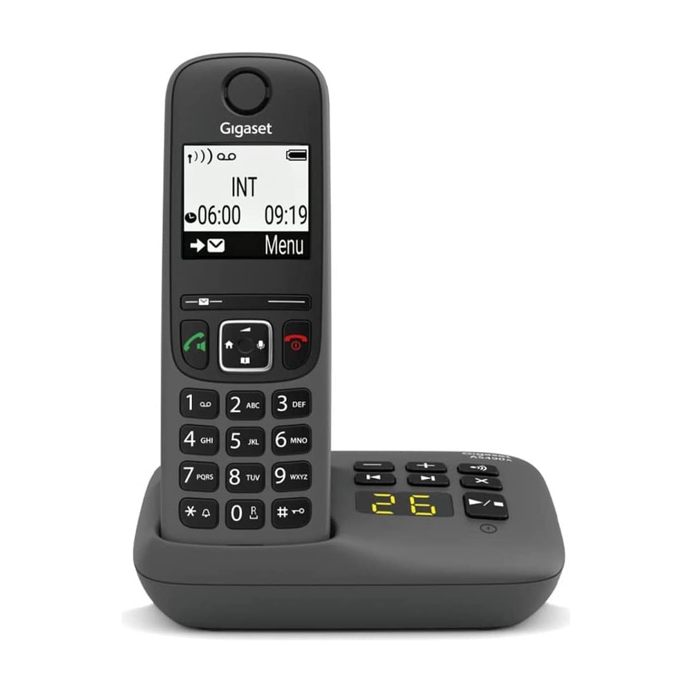 Telefono DECT Cordless AS490 con Segreteria Telefonica Identificatore di Chiamata e Vivavoce Colore Nero - Foto 1