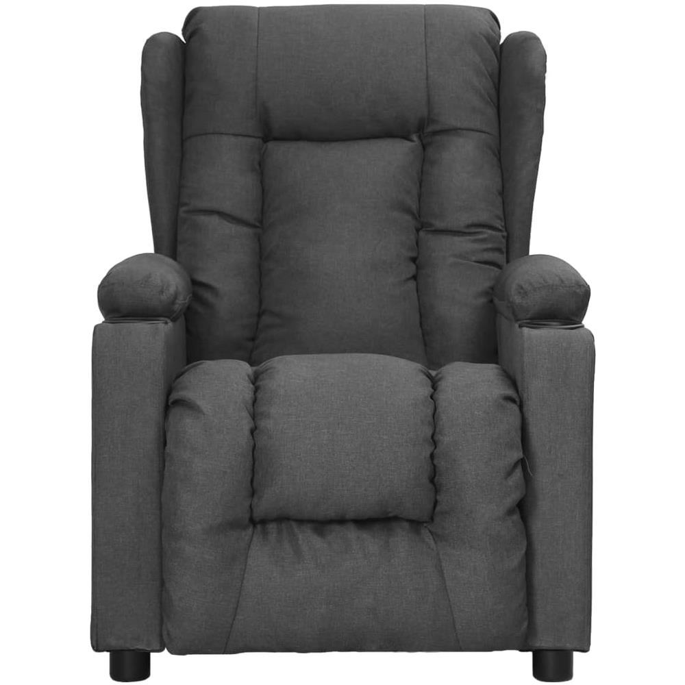 Poltrona Reclinabile Grigio Scuro In Tessuto - Foto 3
