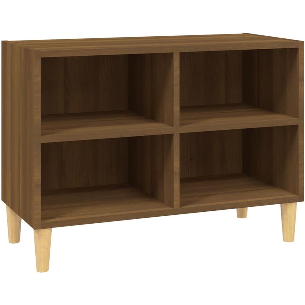 Mobile Tv Gambe In Legno Massello Rovere Marrone 69,5x30x50 Cm - Foto 2