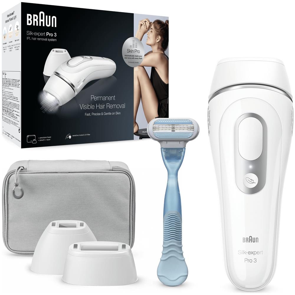 Epilatore A Luce Pulsata Braun Silk-expert Pro Silk Expert Pro 3 Pl3121 Bianco Argento - Foto 5