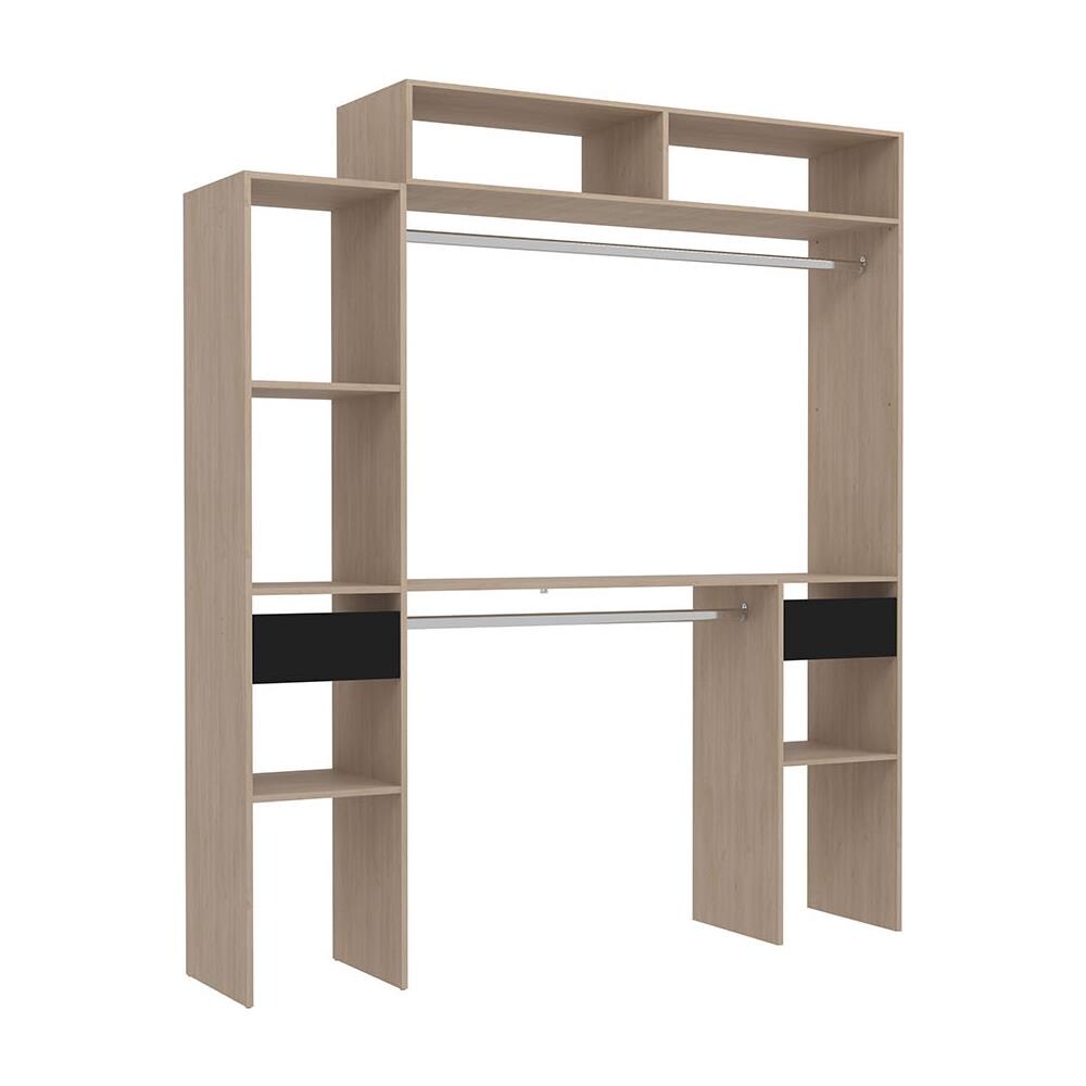 Elysee Armadio In Legno Estendibile, 2 Armadi, 4 Ripiani, 2 Cassetti - Foto 1