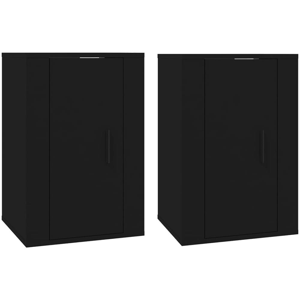 Mobili Porta Tv A Parete 2 Pz Nero 40x34,5x60 Cm - Foto 2