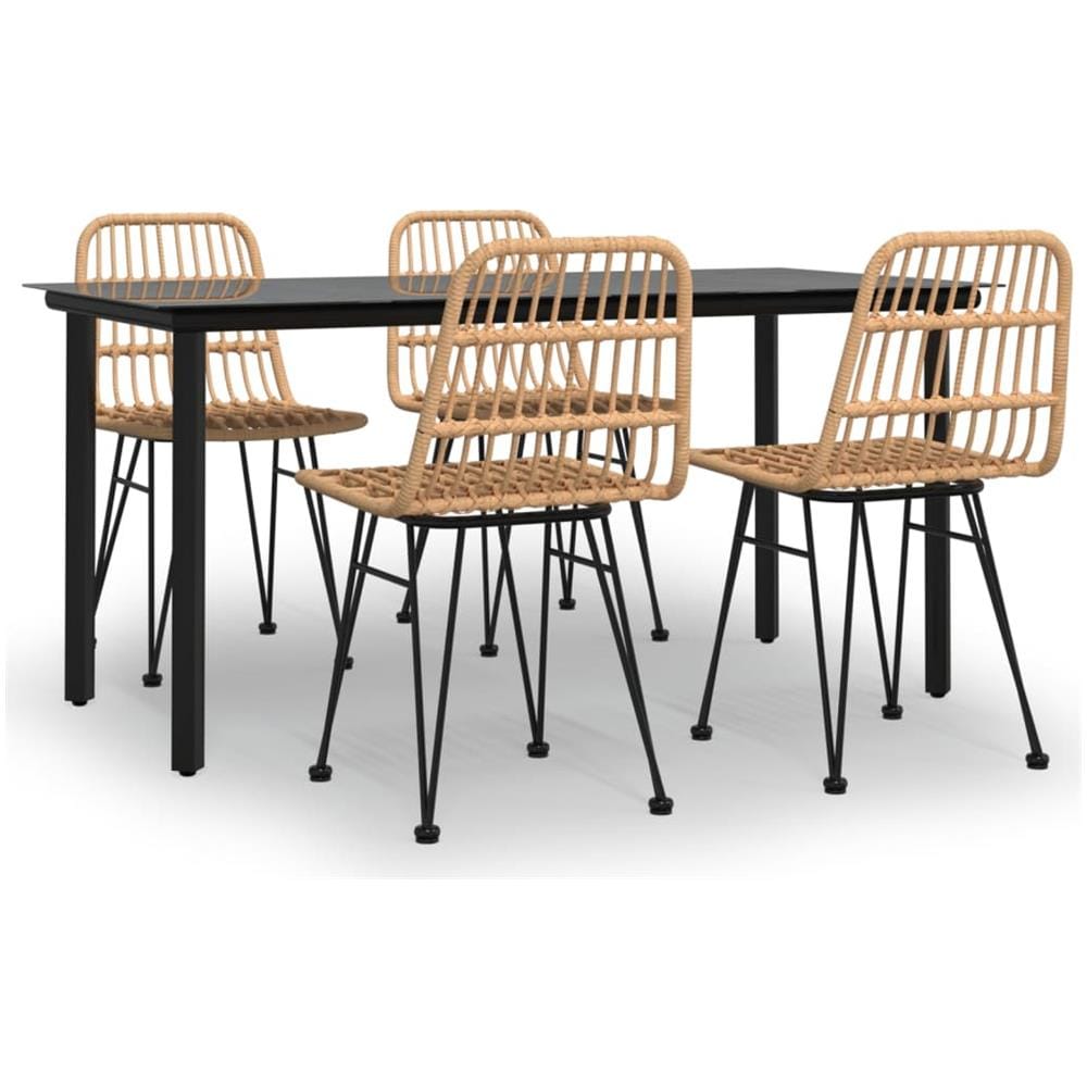 Set Da Pranzo Da Giardino 5 Pz In Polyrattan - Foto 2