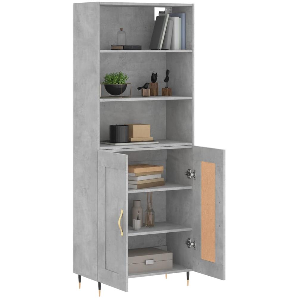 Credenza Grigio Cemento 69,5x34x180 Cm In Legno Multistrato - Foto 5
