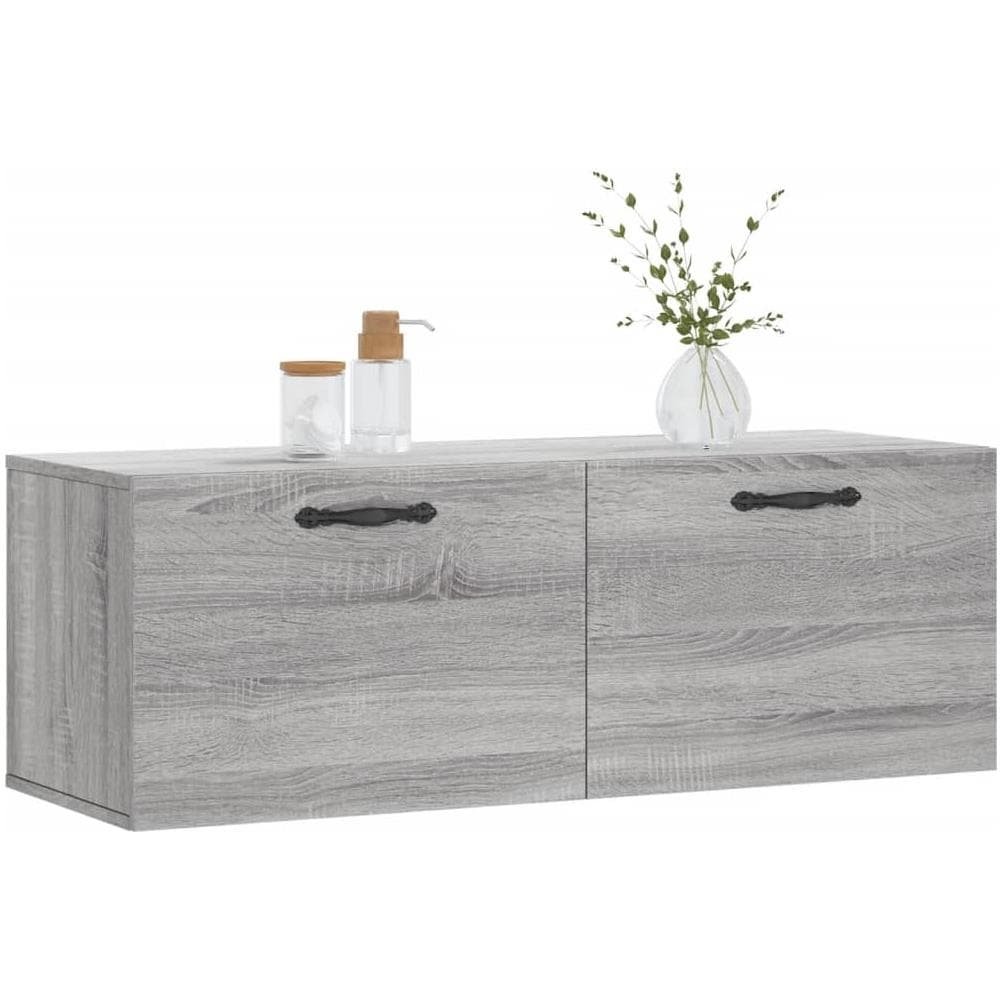 Mobile A Parete Grigio Sonoma 100x36,5x35 Cm Legno Multistrato - Foto 3