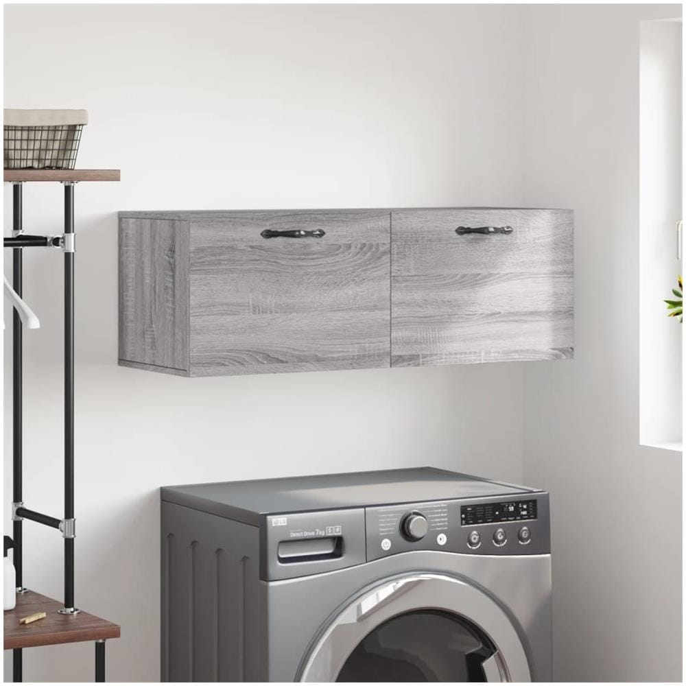 Mobile A Parete Grigio Sonoma 100x36,5x35 Cm Legno Multistrato - Foto 1
