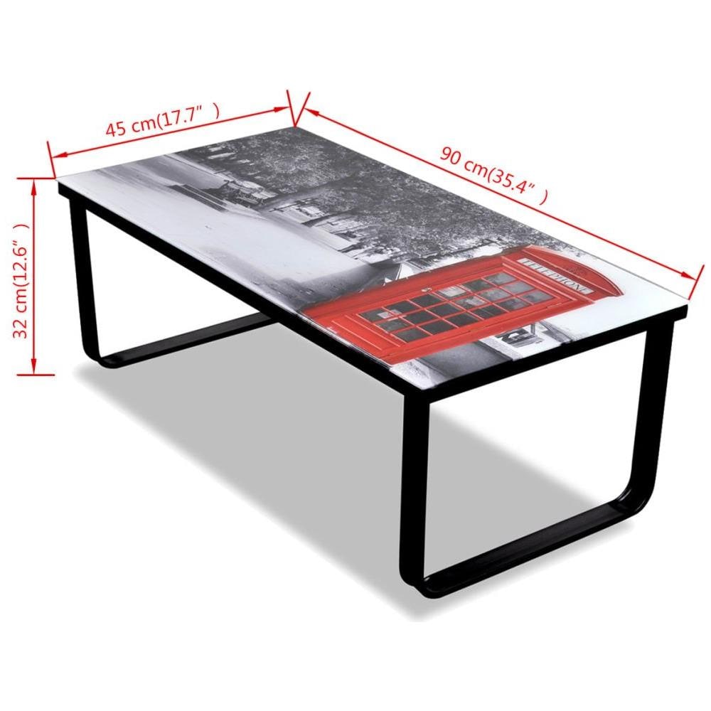 Tavolino Per Caffè Vetro Con Stampa Cabina Telefonica - Foto 17