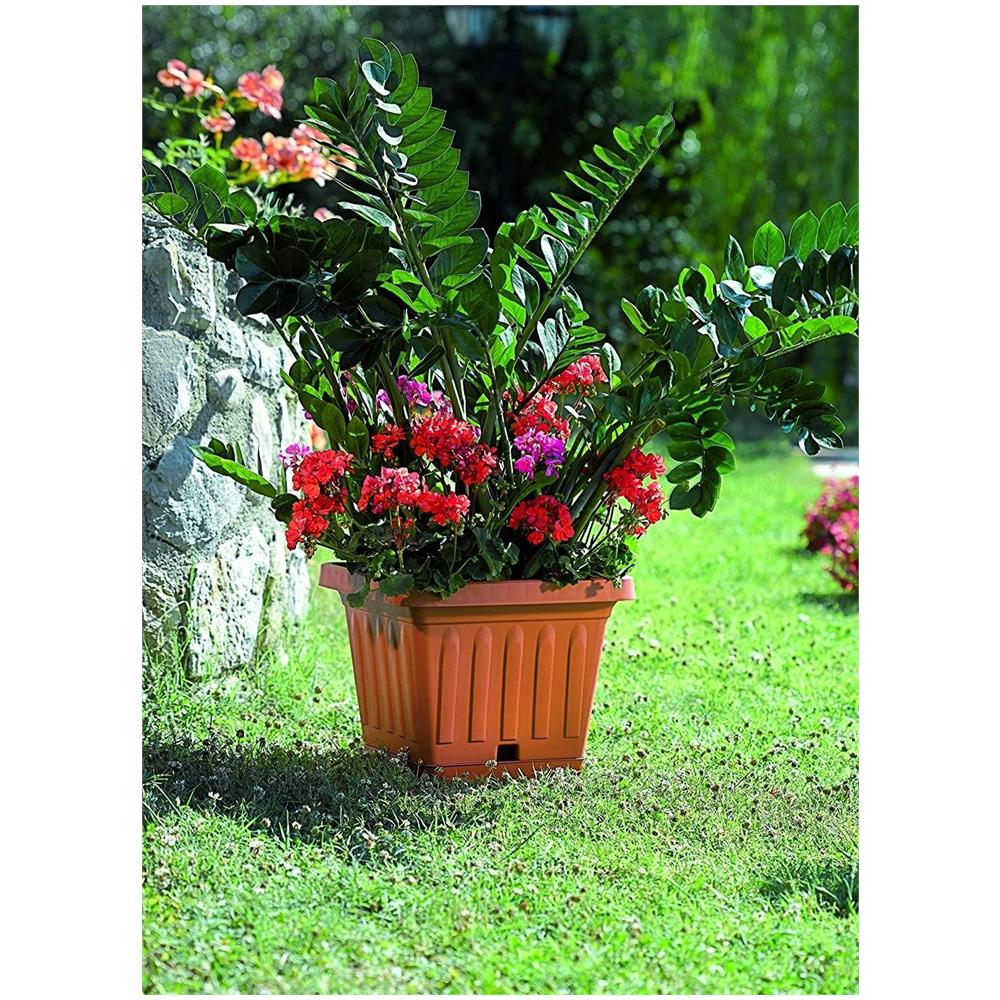 Vaso Terra Quadrato 30x30 Con Sottovaso Colore Terracotta - Foto 2