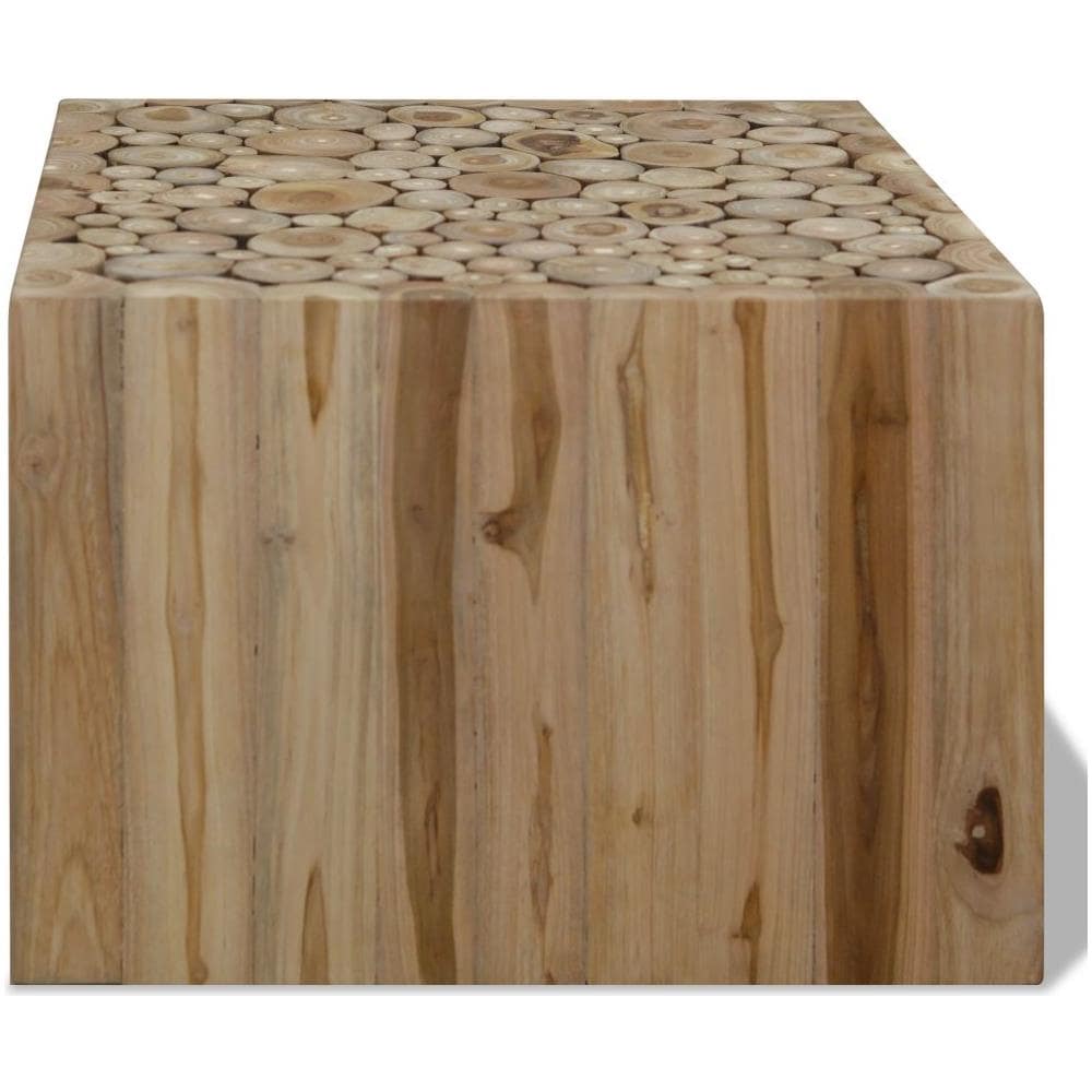 Tavolino Da Caffè In Autentico Legno Di Teak 50x50x35 Cm - Foto 2