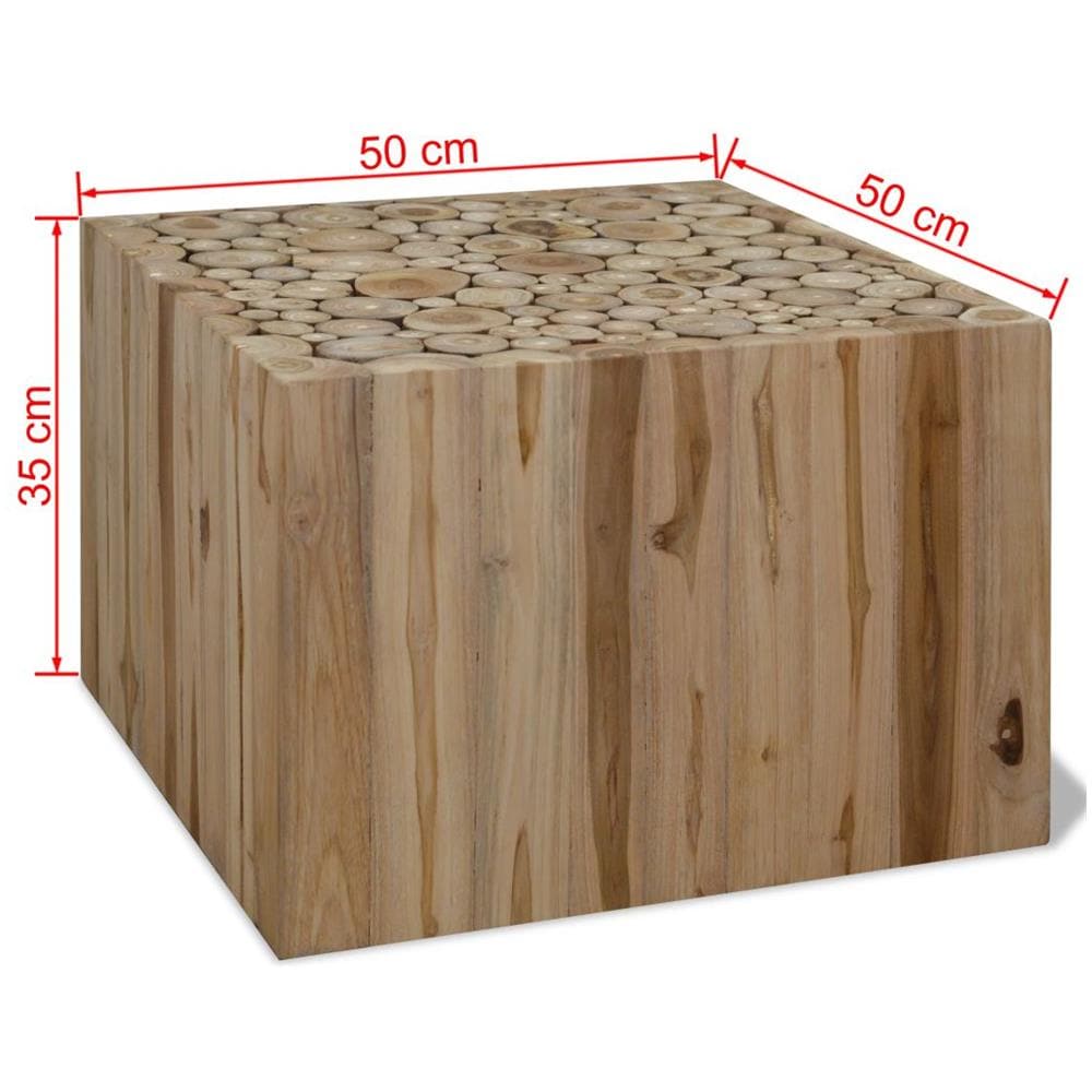 Tavolino Da Caffè In Autentico Legno Di Teak 50x50x35 Cm - Foto 6