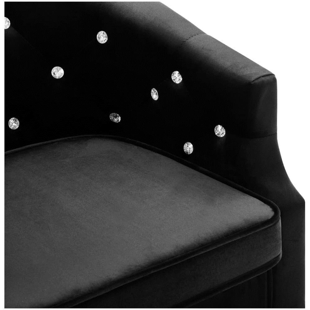 Poltrona Con Rivestimento In Velluto 65x64x65 Cm Nero - Foto 7