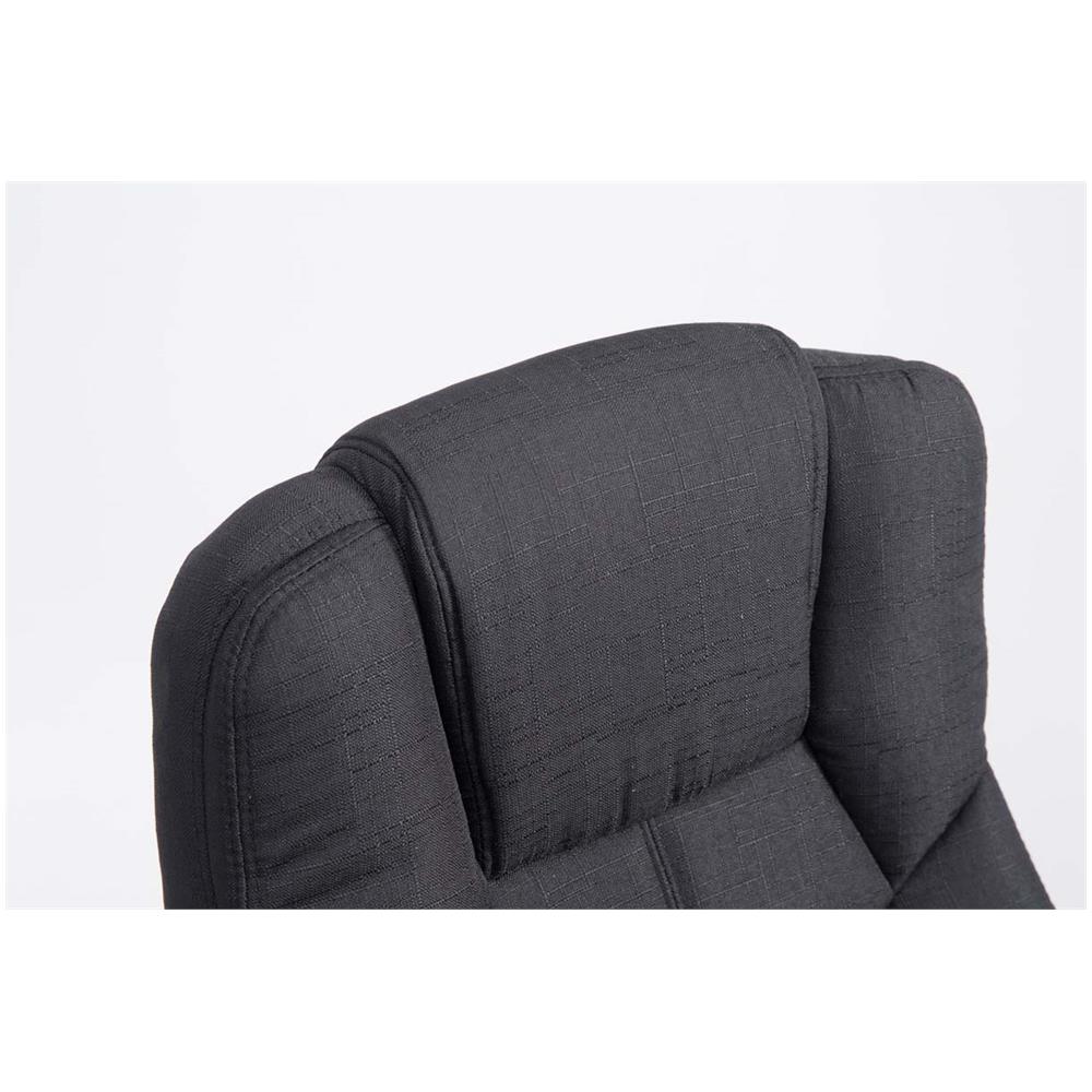 Sedia Ufficio Xanthos XXL in Tessuto - Poltrona Ergonomica Carico Max 210 kg - Sedia Studio Imbottita E Regolabile - Poltrona Pc Rinforzata Nero - Foto 5