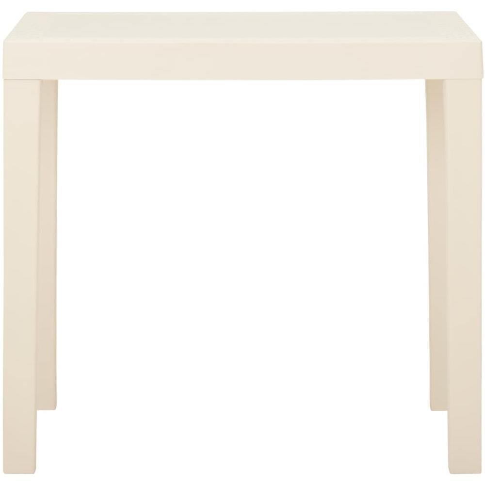Tavolo Da Giardino Bianco 79x65x72 Cm In Plastica - Foto 2