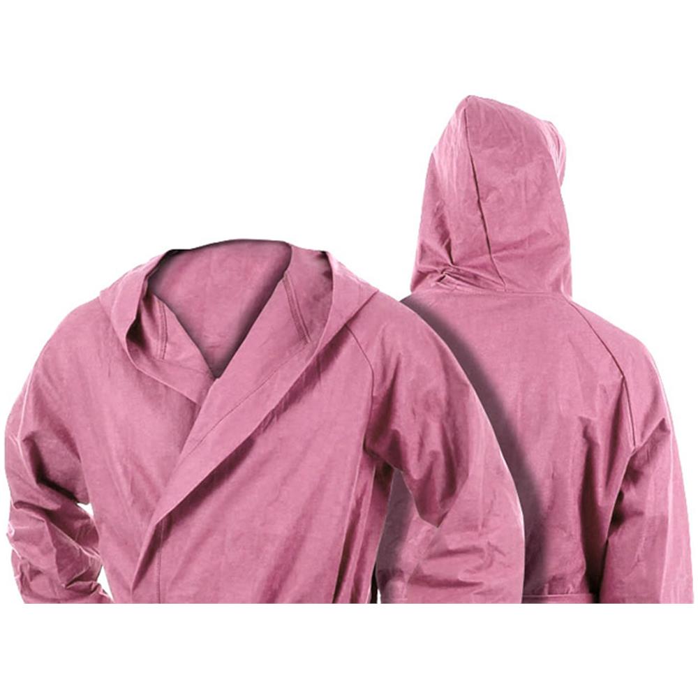 Accappatoio Con Cappuccio In Microfibra Adulto Unisex In Tinta Unita Vari Colori Xl Rosa - Foto 6