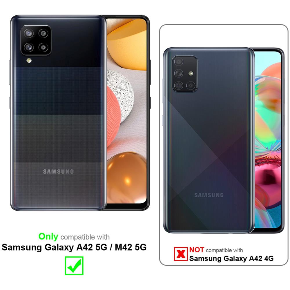Custodia Compatibile Con Samsung Galaxy A42 In Bruno Caffè - Coperchio Protettiva Con Chiusura Magnetica, Funzione Stand E Tasca Per Le Carte - Foto 2