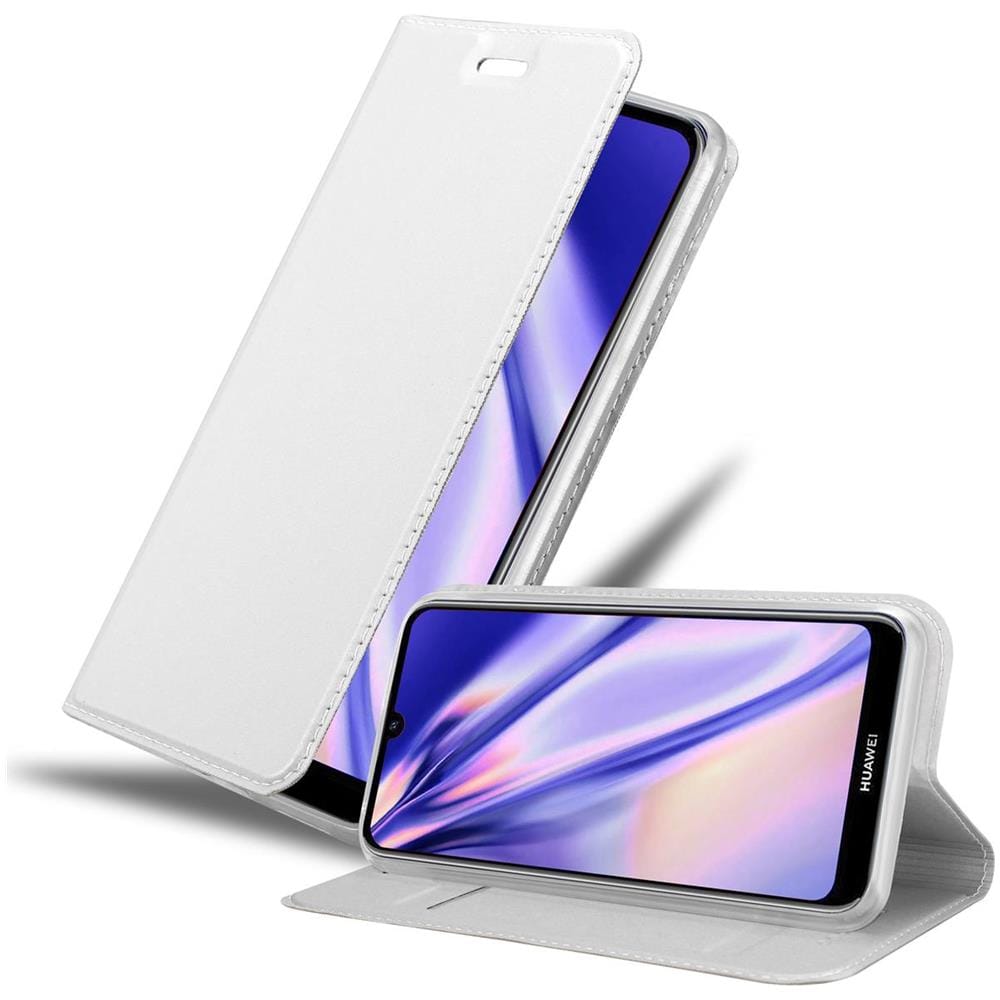 Custodia Compatibile Con Huawei Y6s In Classy Argento - Coperchio Protettiva Con Chiusura Magnetica, Funzione Stand E Tasca Per Le Carte - Foto 1