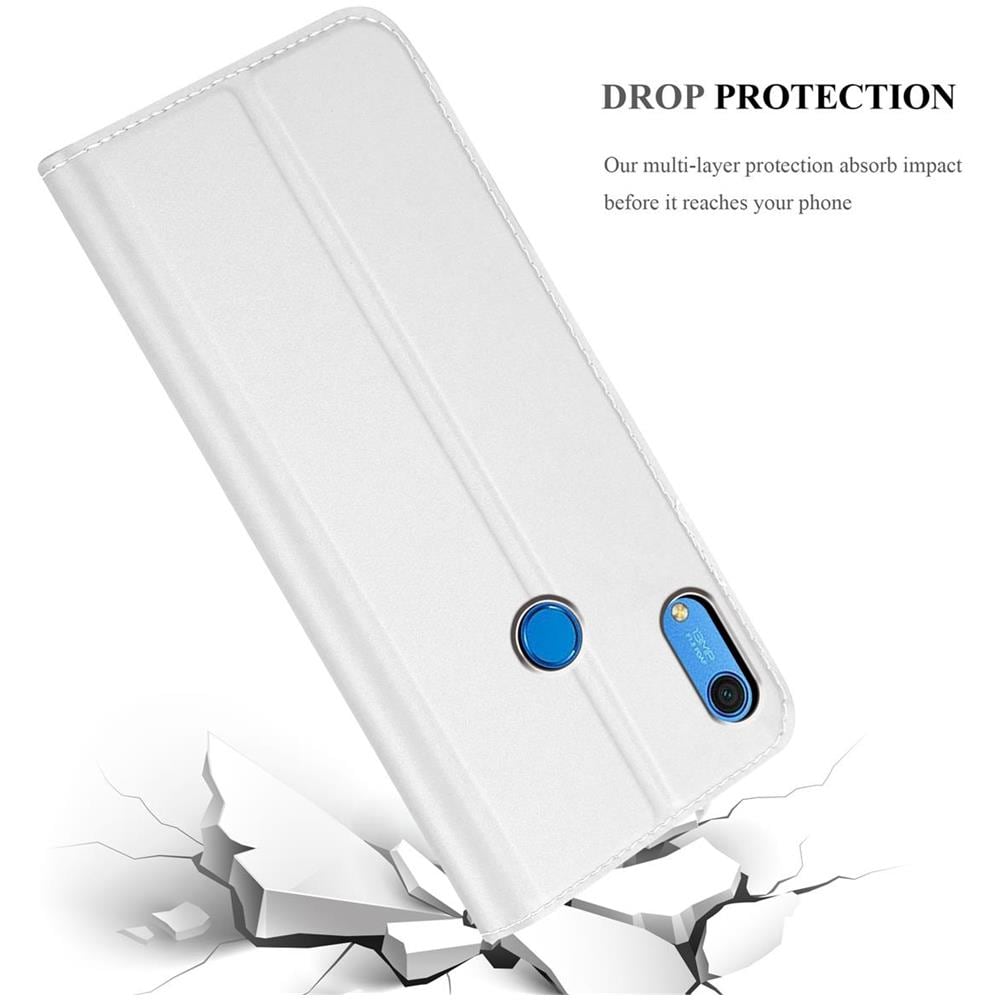 Custodia Compatibile Con Huawei Y6s In Classy Argento - Coperchio Protettiva Con Chiusura Magnetica, Funzione Stand E Tasca Per Le Carte - Foto 8