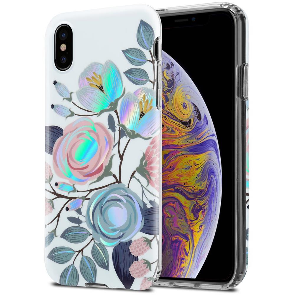 Cadorabo Custodia Compatibile Con Apple Iphone Xs Max Con Peonie Fiori - Coperchio Protettivo In Silicone Tpu Con Motivo Floreale - Foto 1