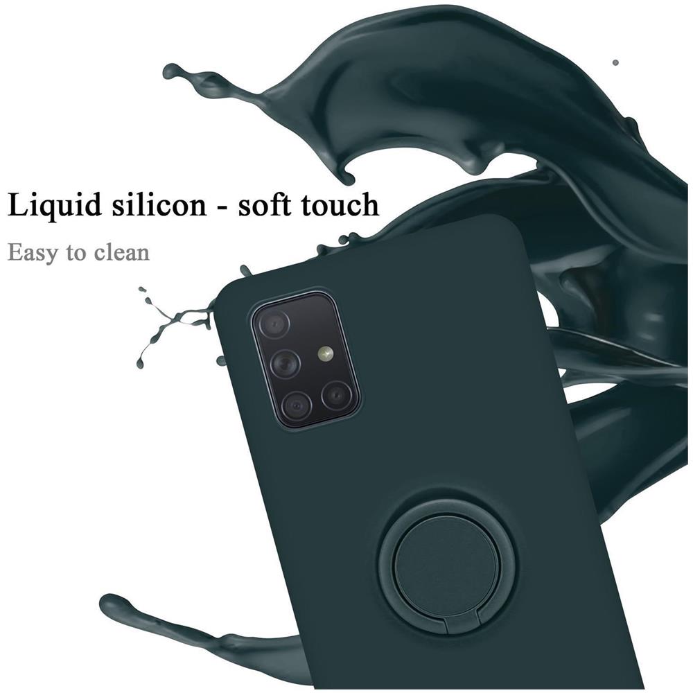 Cadorabo Custodia Compatibile Con Samsung Galaxy A71 4g In Liquid Verde - Coperchio Protettivo In Silicone Tpu Flessibile Con Anello - Foto 2