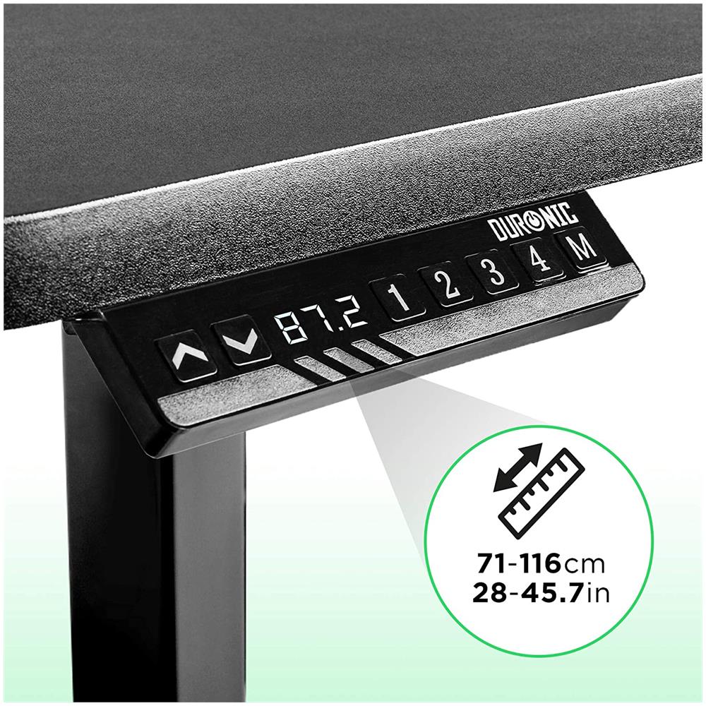 Tm12bk Telaio Per Scrivania Elettrico - Altezza Regolabile 71 - 116 Cm - Postazione Di Lavoro Ergonomica - Funzione Memoria - 2 Livelli - Meccanismo Singolo Di Sollevamento - Nero - Foto 6