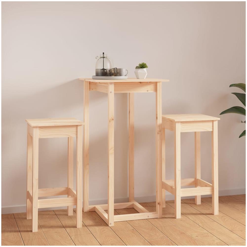 Set Da Bar 3 Pz In Legno Massello Di Pino - Foto 3