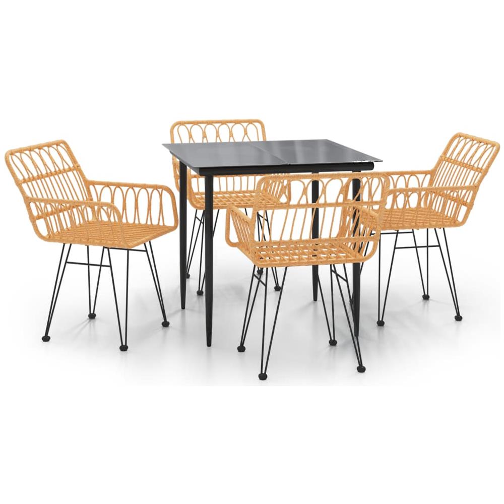 Set Da Pranzo Da Giardino 5 Pz In Polyrattan - Foto 2