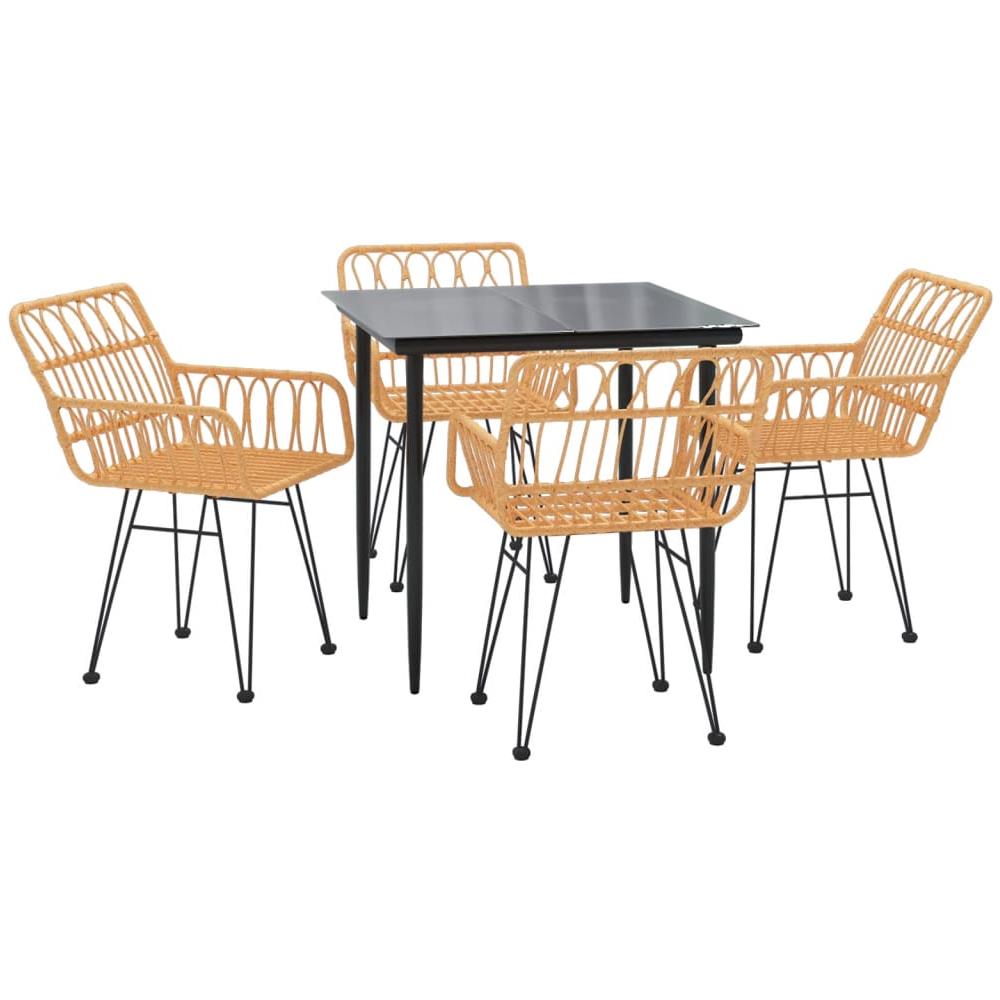 Set Da Pranzo Da Giardino 5 Pz In Polyrattan - Foto 3