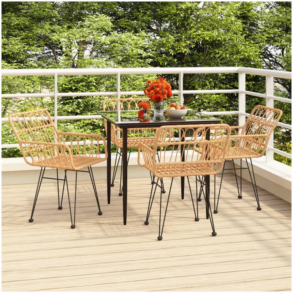 Set Da Pranzo Da Giardino 5 Pz In Polyrattan - Foto 1