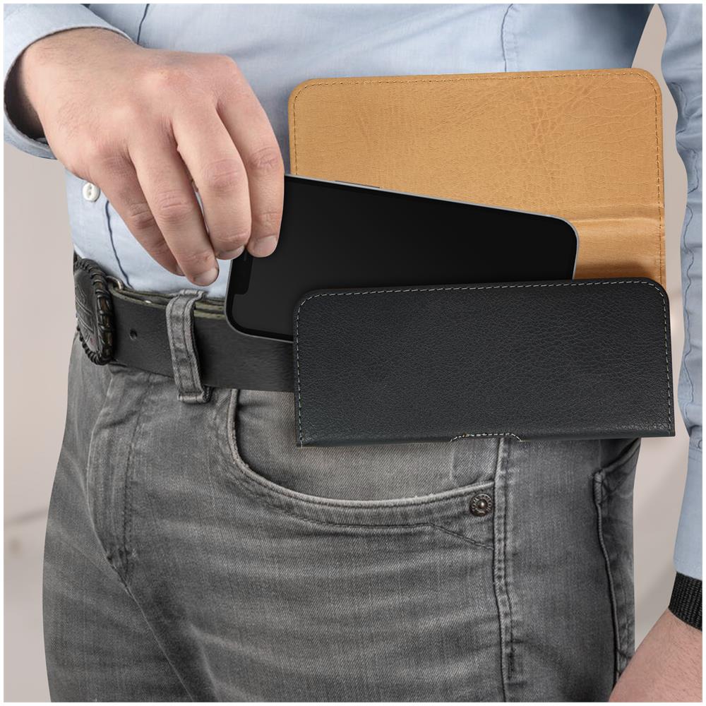 Custodia Cintura Per Smartphone 6,5"" Similpelle Copertina Magnetica Max Excell - Foto 5