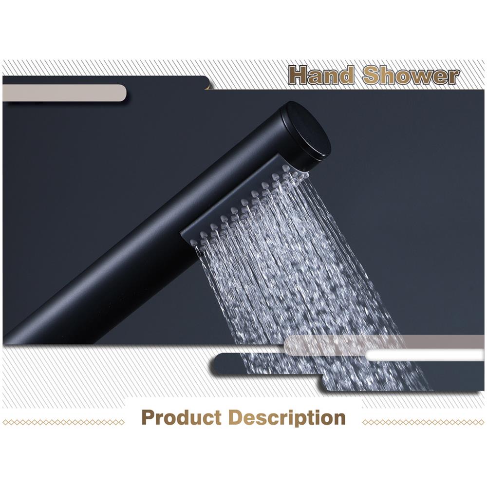 Soffione Doccia Pressurizzato In Acciaio Inossidabile Black - Foto 4