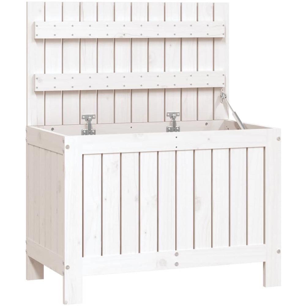 Contenitore Giardino Bianco 76x42,5x54cm Legno Massello di Pino - Foto 1