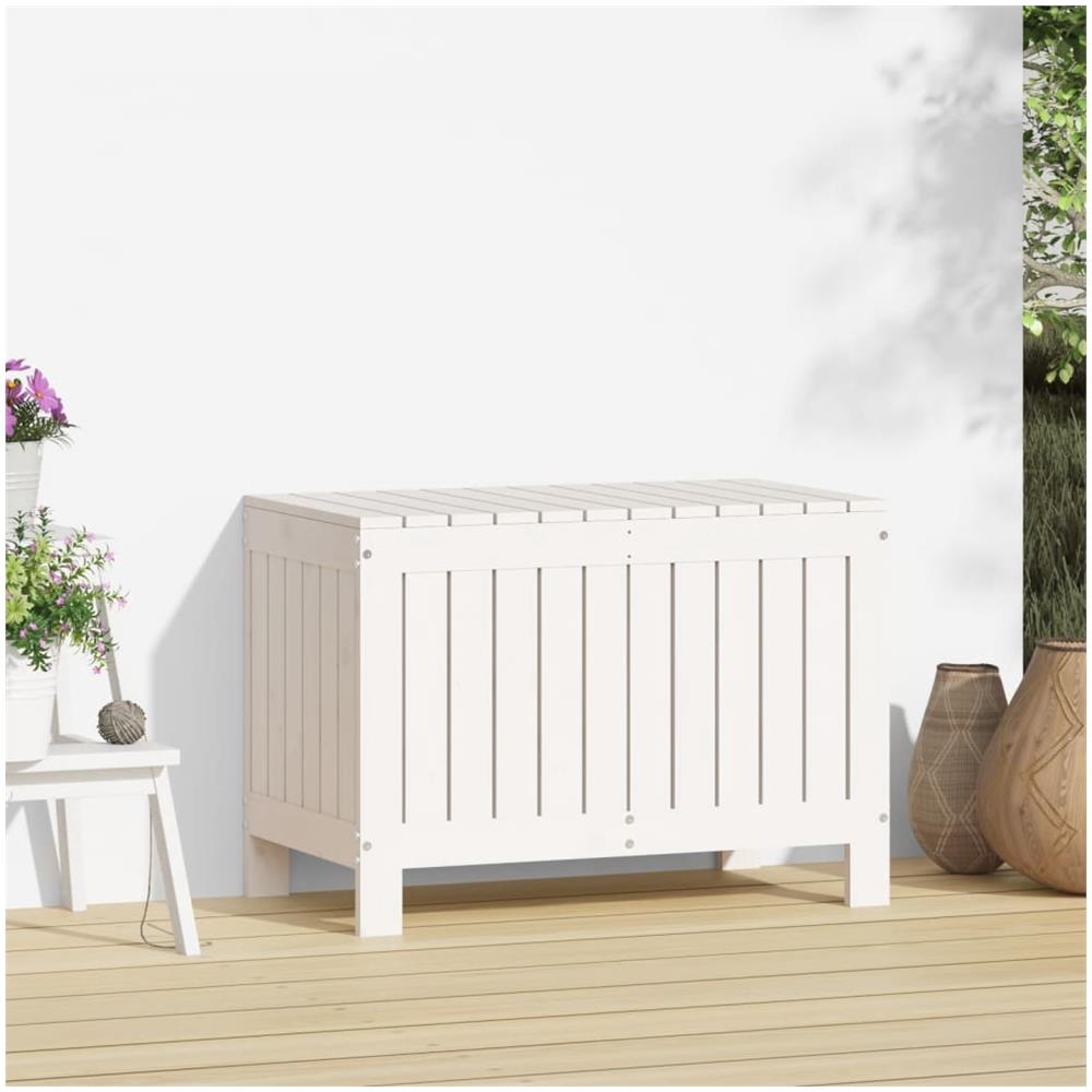 Contenitore Giardino Bianco 76x42,5x54cm Legno Massello di Pino - Foto 3