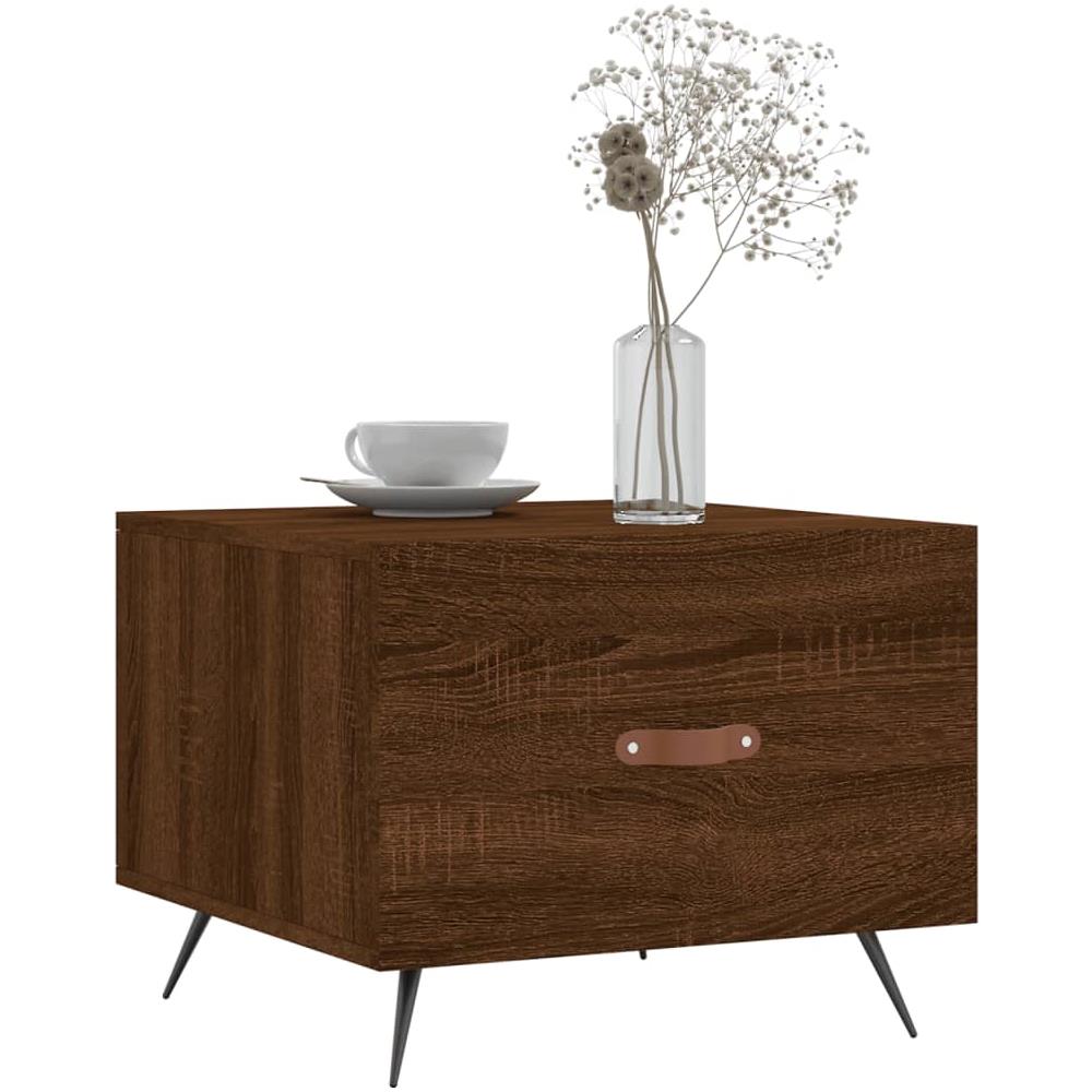 Tavolino Da Salotto Rovere Marrone 50x50x40cm Legno Multistrato - Foto 3