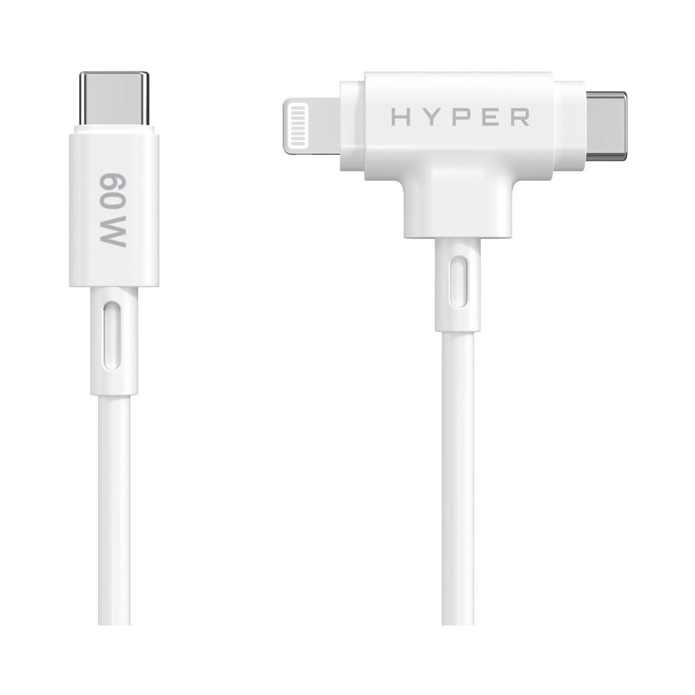 CAVO RIC /TRASF.DATI APPLE HYPER WH USB-C TO USB-C LIGHTNING 60W WHITE - Foto 2
