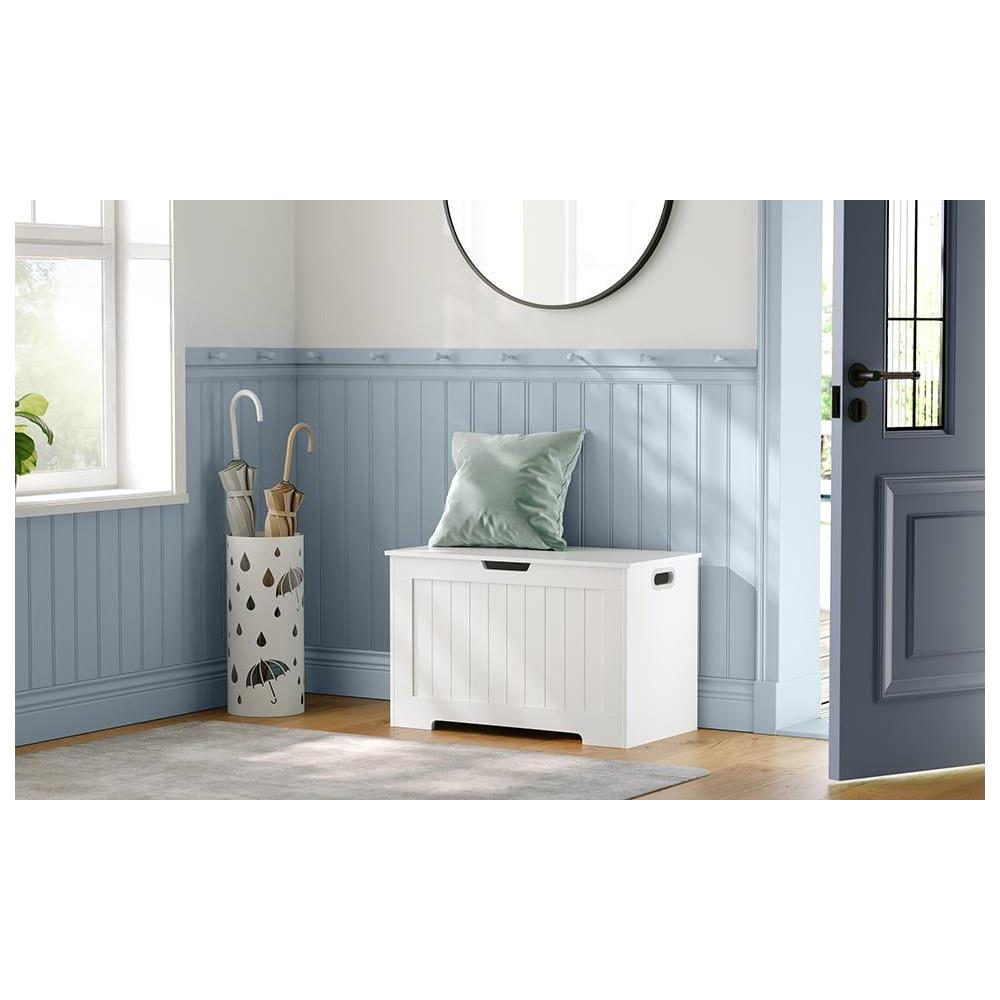 CASSETTIERA CON SEDUTA Cassettiera portaoggetti in truciolato bianco - Foto 8