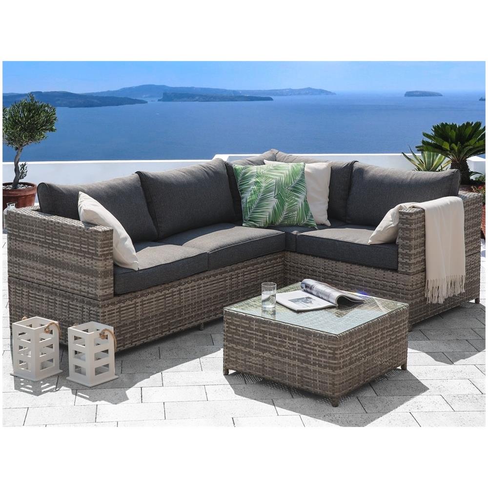 Set Da Giardino In Rattan Grigio Avola - Foto 2