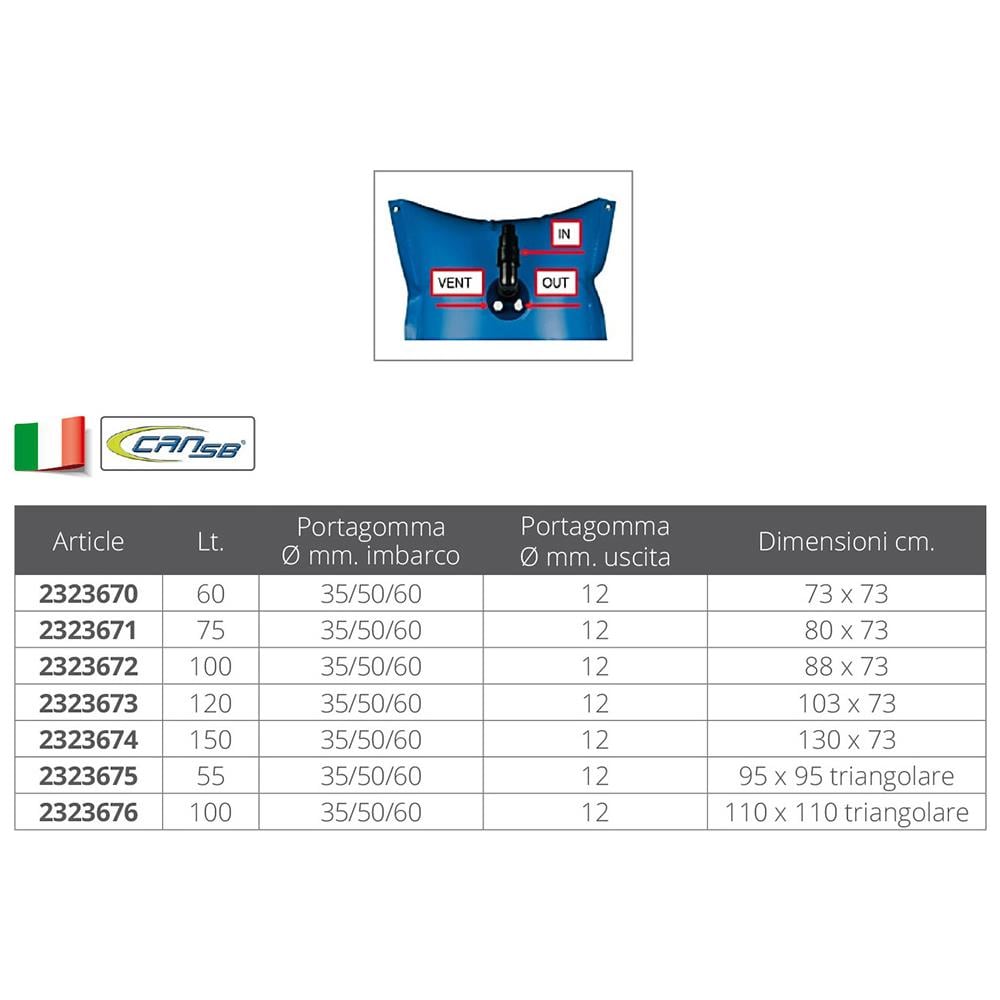 Serbatoio Flessibile Acqua Potabile Serbatoio Acqua Lt. 120 - Foto 2