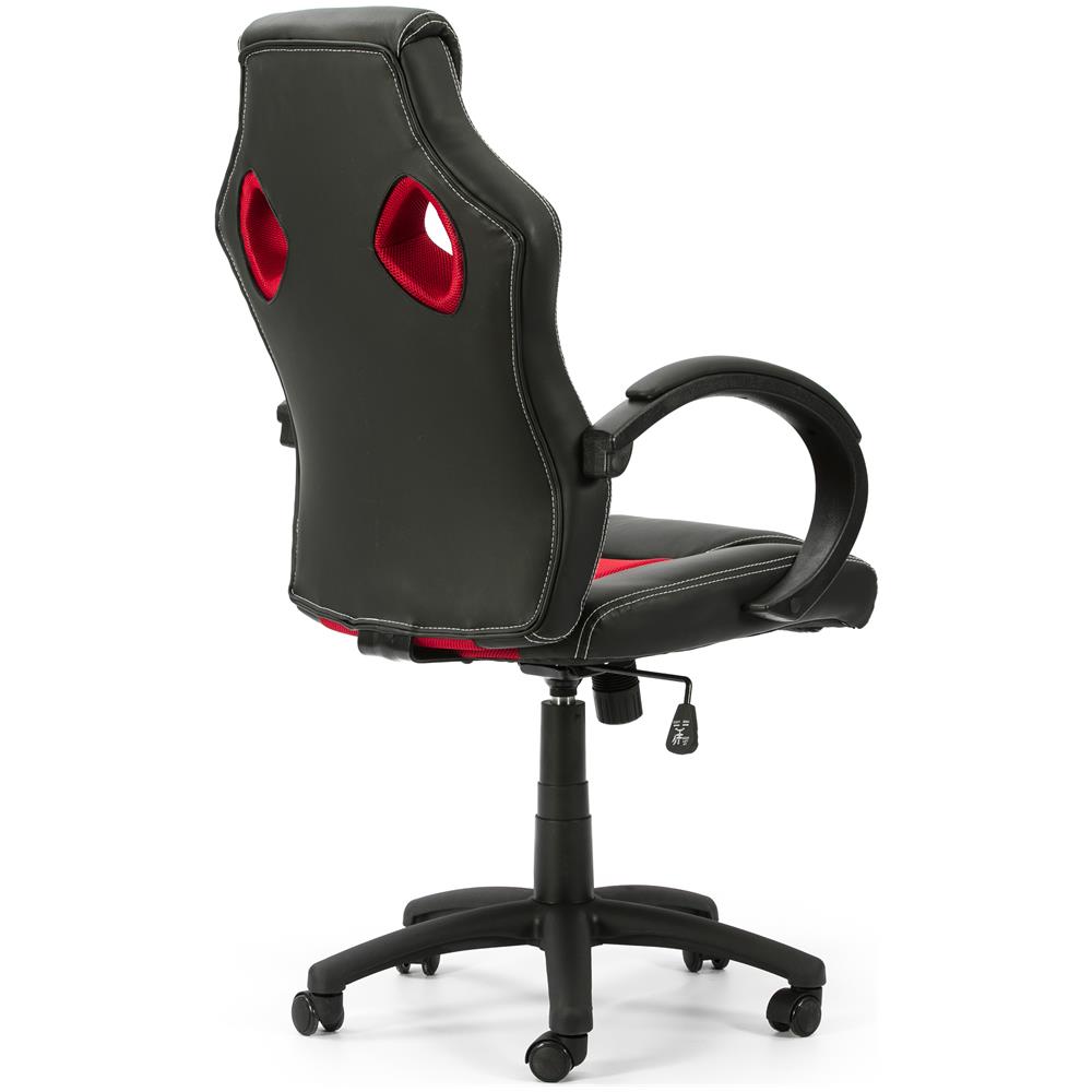 Poltrona Da Ufficio In Altezza E Inclinazione Regolabile Hamilton Red Rivestita In Similpelle - Foto 2