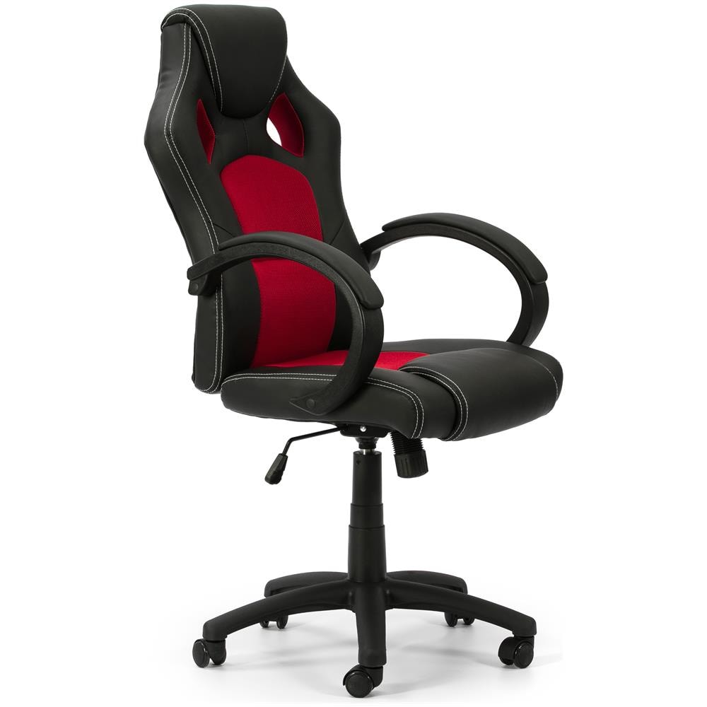 Poltrona Da Ufficio In Altezza E Inclinazione Regolabile Hamilton Red Rivestita In Similpelle - Foto 1