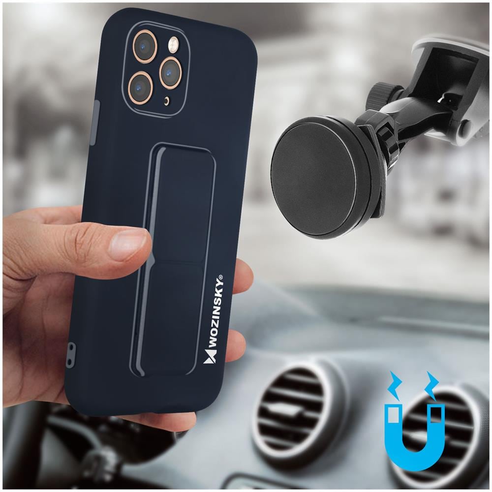 Cover Per Iphone 11 Pro Max Cavalletto Pieghevole Magnetico Wozinsky Blu Notte - Foto 2