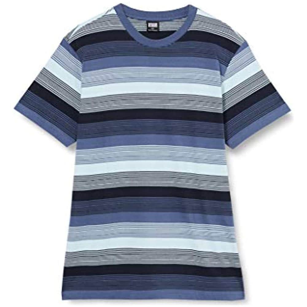 Yarn Dyed Sunrise Stripe Tee T-shirt, Blu Vintage, L Uomo - Foto 1