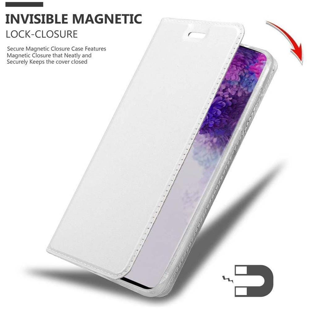 Custodia Compatibile Con Samsung Galaxy S20 Ultra In Classy Argento - Coperchio Protettiva Con Chiusura Magnetica, Funzione Stand E Tasca Per Le Carte - Foto 8