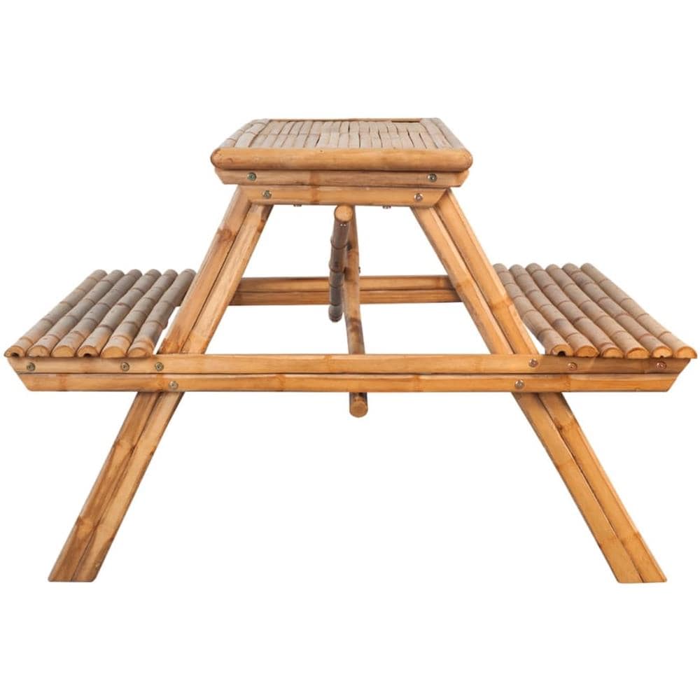 Tavolo da Picnic 115x115x81 cm in Bambù - Foto 2