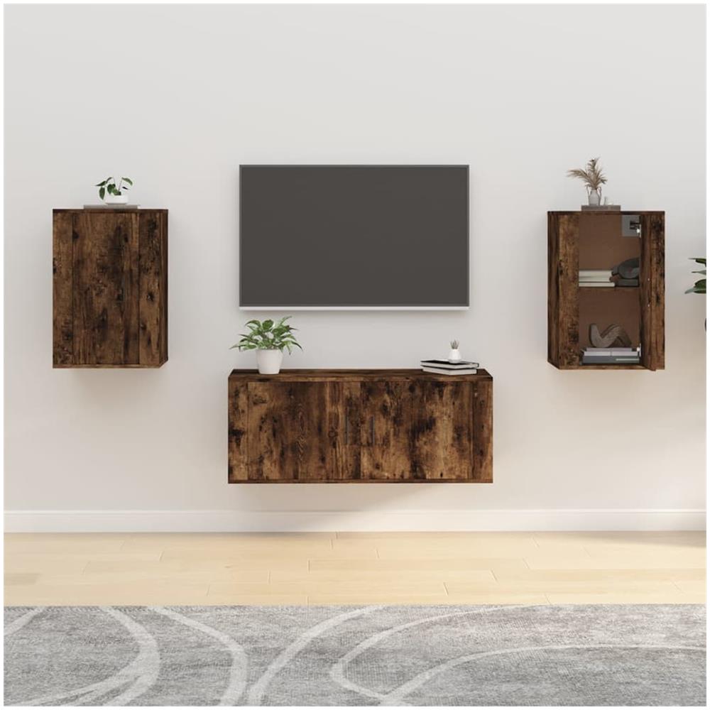 Mobili Porta Tv A Parete 2 Pz Rovere Fumo 40x34,5x60 Cm - Foto 1