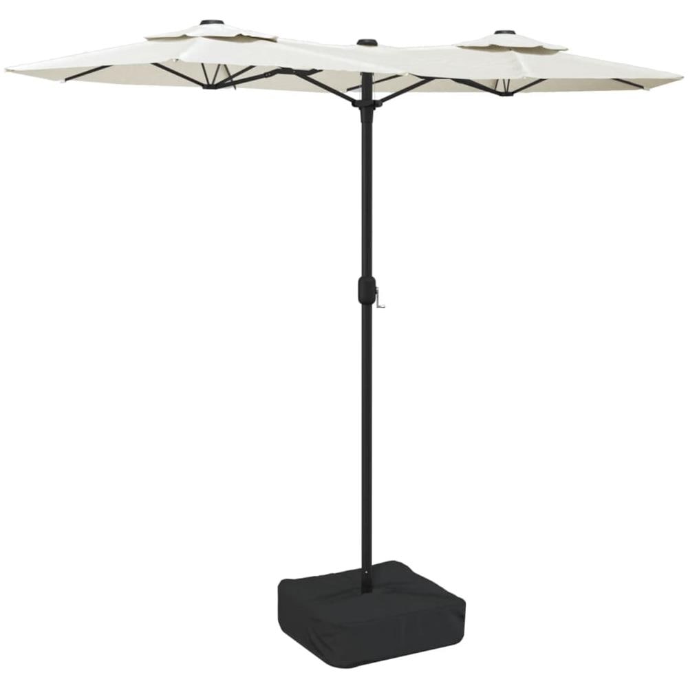 Ombrellone A Doppia Testa Con Led Bianco Sabbia 316x240 Cm - Foto 2