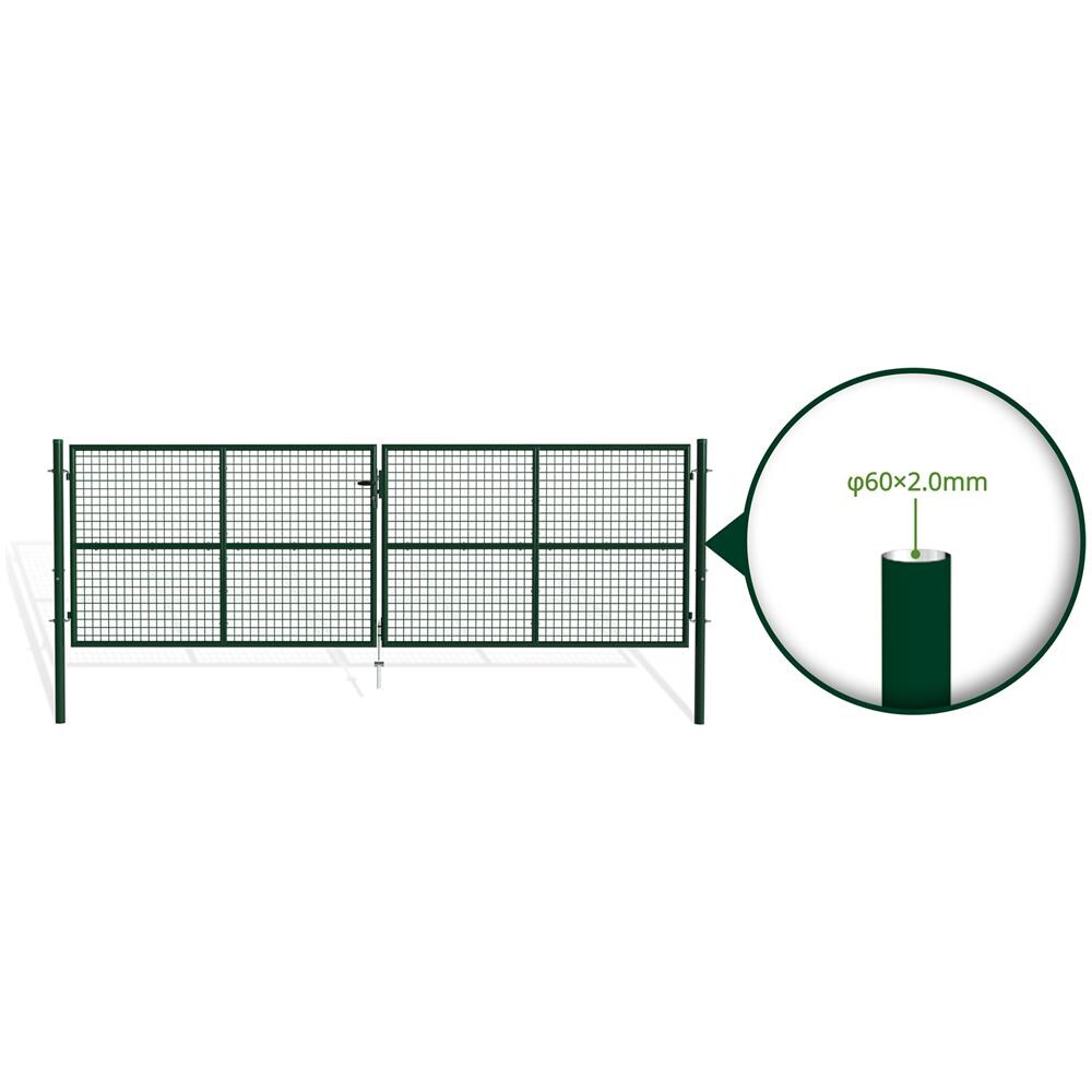 Cancello A Battente In Rete Metallica 4m Olga 400b130 Verde - Foto 2