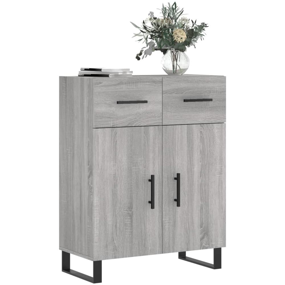 Credenza Grigio Sonoma 69,5x34x90 Cm In Legno Multistrato - Foto 3